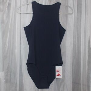 NWT MFD Women's Blue Round Neck Sleeveless Underwear Bodysuit in Sz (M)